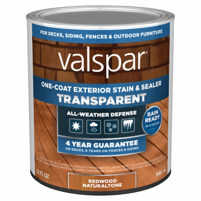 One-Coat Transparent Stain & Sealer, Red Natural Tone, 1 Qt.