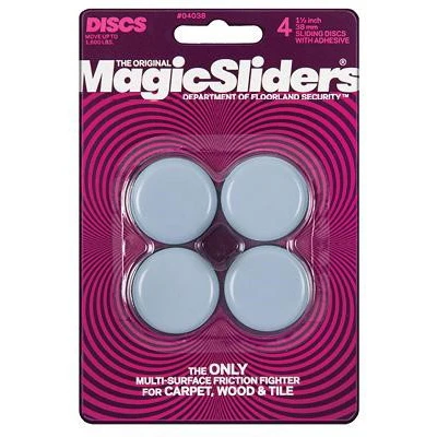 Surface Protectors, Furniture Sliding Discs, Adhesive, 1-1/2-In., 4-Pk.