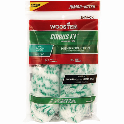 Jumbo-Koter Super Twist Paint Roller Covers, 3/4-In. Nap, 4.5-In., 2-Pk.