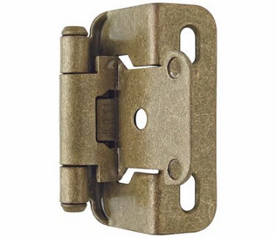 Cabinet Hinge, Self-Closing, Champagne Bronze, 1/2 In. Overlay, 2-Pk.