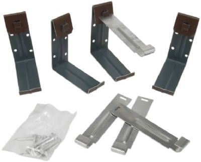 Gutter Fascia Bracket With Nails, Brown Galvanized Steel, 4 In., 4-Pk.