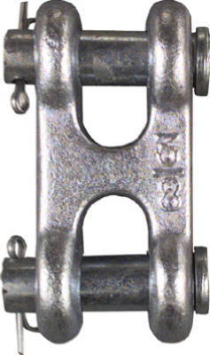 Double Clevis Connecting Link, Zinc, 3/8 In.