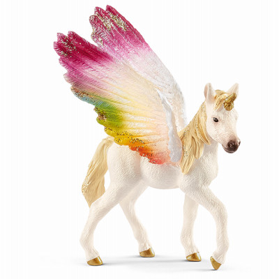 Winged Rainbow Unicorn Foal Toy Animal Figure, Ages 3 & Up (3 pieces)