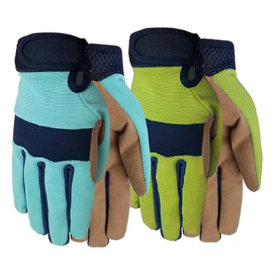 Max Performance Synthetic Leather Palm Garden Gloves, Assorted Colors