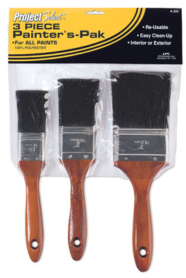 3-Pc. Polyester Bristle Varnish & Sash Paint Brush Set