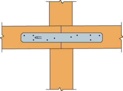Strap Tie Connector, 16 Gauge Steel, 1.25 x 11-5/8 In.