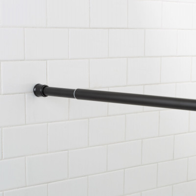 Shower Curtain Tension Rod, Matte Black, 41 to 73 In.