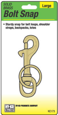 Bolt Snap With Split-Ring Key Chain, Solid Brass (5 pieces)