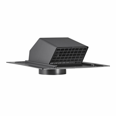 4 In. Exhaust Roof Vent, Removable Screen & Damper, Black Plastic