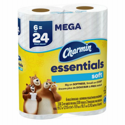 Essentials Soft Toilet Paper, 330 Sheets Per Mega Roll, 6-Rolls (3 pieces)