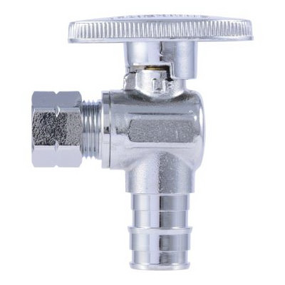 PEXA Compression Angle Stop Valve, 1/2 PEXA Expansion x 3/8 In. O.D
