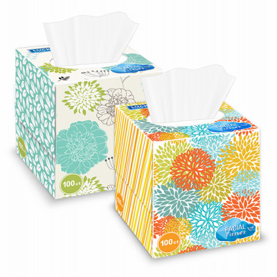Facial Tissues, Unscented, 80-Ct., Assorted Colors & Designs On Box