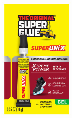 Super Glue SUPERUNIX Gel Instant Adhesive, 0.35 oz, 10 Grams