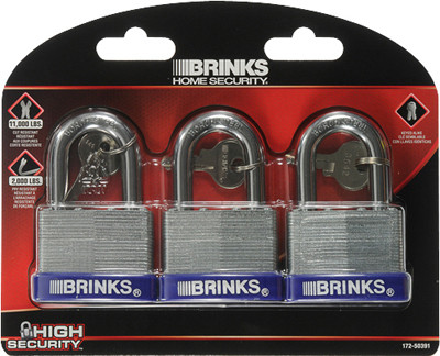 3-Pack 2-Inch Laminated Steel Pin Padlock (4 pieces)