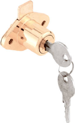 7/8 In. Brass Plated Drawer/ Cabinet Lock