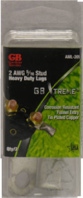 Heavy-Duty Lugs, 1/4-In. Stud, 6 AWG, 2-Pk.