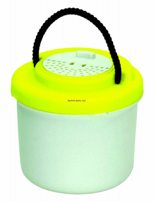 Compact Bait Bucket, Yellow/White