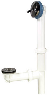 Plastic Trip Lever Bath Drain Assembly, White