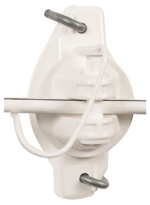 Electric Fence Insulator, Pinlock, White, 25-PK