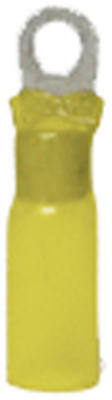 Nylon Insulated Ring Terminals, 12-10 AWG, Yellow, 8 Stud, 3-Pk.