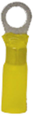 Nylon Insulated Ring Terminals, 12-10 AWG, Yellow, 1/4-In. Stud, 3-Pk.