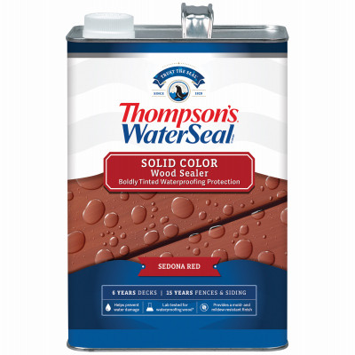 Waterproofing Stain, Solid, Sedona Red, 1-Gallon
