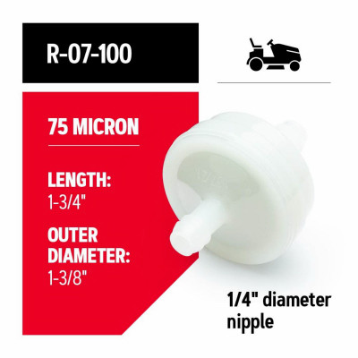 Oregon R-07-100 75 Micron Fuel Filter for Riding Mowers