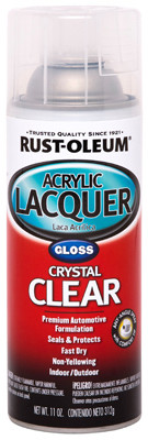Acrylic Lacquer Spray, Automotive, Clear Gloss, 11-oz. (6 pieces)