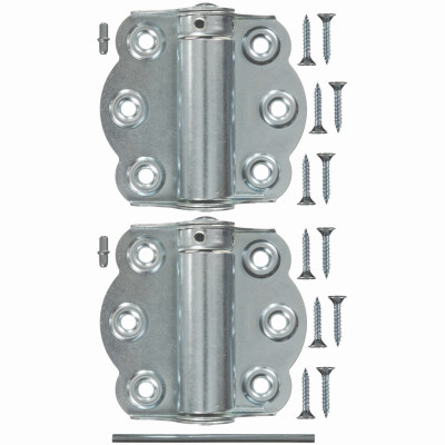 Adjustable Self-Closing Door Hinges, Zinc Plate, 2-3/4 In., 2-Pk.