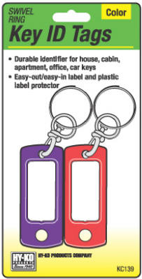 Key I.D. Tag, Swivel Ring, 2-Pk. (5 pieces)