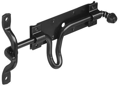Stall / Gate Latch, Spring Action, Black