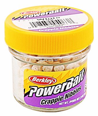 PowerBait Crappie Nibbles Bait, White, 9 oz.