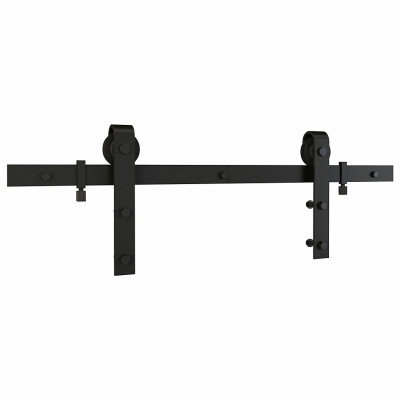 Interior Sliding Barn Door Kit, 2-Pc. Track, Matte Black, 96 In.