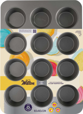 Silver Non-Stick Bakeware Muffin Pan, 12 Cup