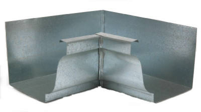 Gutter Inside Mitre, Mill Finish Galvanized Steel, 5 In.