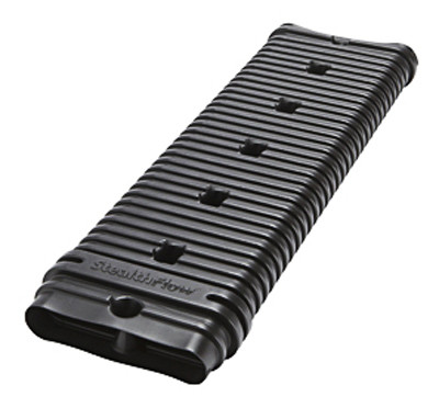 Downspout Extender, Low-Profile, Black PVC, 24-In.