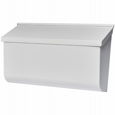 Woodlands Wall-Mount Mailbox, Medium Horizontal, White Steel