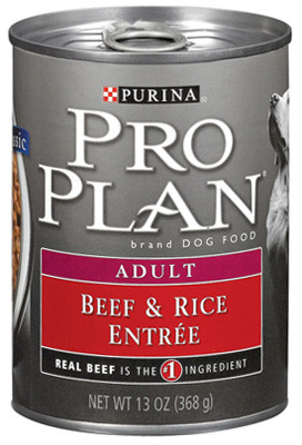 Dog Food, Beef & Rice, 13 oz.