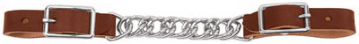 Curb Strap, Single Flat Link, Leather, 4.5 In.