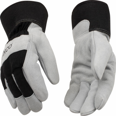 Suede Cowhide Leather Palm Gloves, Lined, Assorted Colors, Men's XL