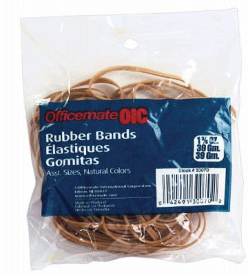 Rubber Bands, Assorted Sizes, 1.375 oz.