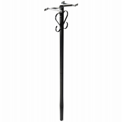Steel Mailbox Post, Decorative Scroll, Top-Mount Boxes, Black. Round 56-In.