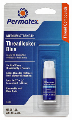 Threadlocker Blue, Medium-Strength, 2.5-mL Bottle