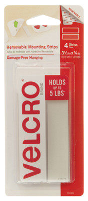 Removable Mounting Stripes, 3/4 x 3.5 In. 4-Pk.