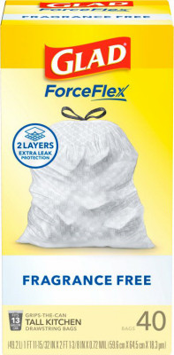 Glad ForceFlex 13 Gal. Tall Kitchen Trash Bags (40-Count)