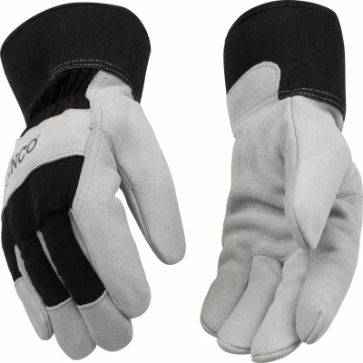 Suede Cowhide Leather Palm Glove, Lined, Men's Large