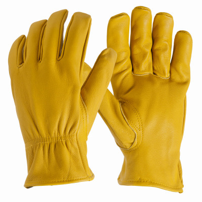 Deerskin Gloves, Elastic Wrist, Men's Medium