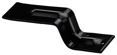 Door Bar Holder, Open, Black Steel, 6.3 x 1.5 In.