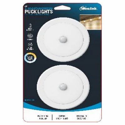 LED Motion- Sensor Puck Light, Adjustable Light, 2-Pk.