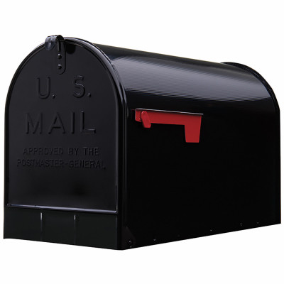 Stanley Post-Mount Mailbox, XL, Black Steel